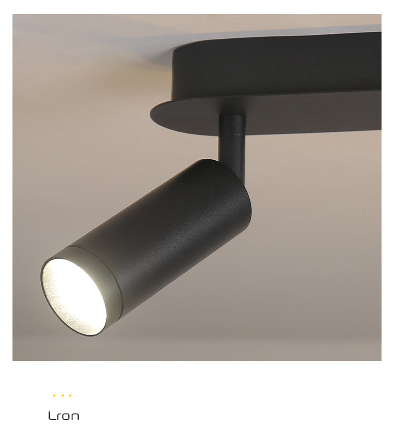 3-Lights Cylindrical LED Island Light Double Spotlight Design Modern Style Simplicity Lighting Pendant in Black