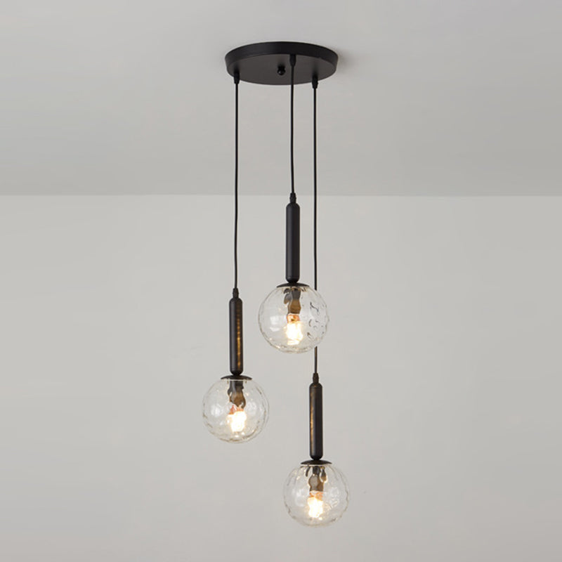 Modern Minimalist  Multiple Globe Shade Pendant Light  Metal Long Hanging Lamp  for Living Room