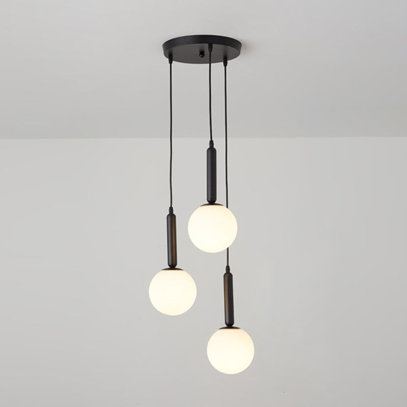 Modern Minimalist  Multiple Globe Shade Pendant Light  Metal Long Hanging Lamp  for Living Room