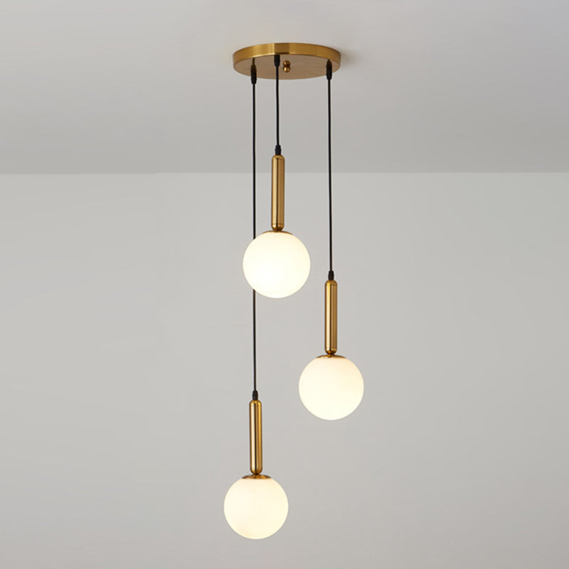 Modern Minimalist  Multiple Globe Shade Pendant Light  Metal Long Hanging Lamp  for Living Room