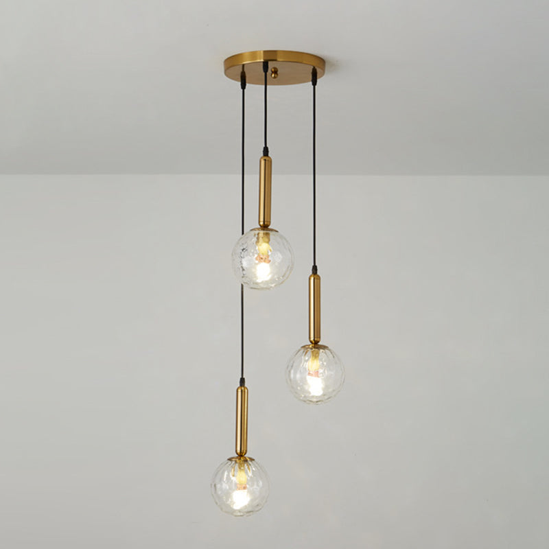 Modern Minimalist  Multiple Globe Shade Pendant Light  Metal Long Hanging Lamp  for Living Room