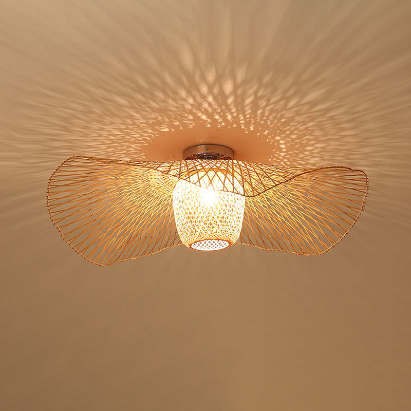 Twist semi-inbouwlamp 1 licht rotan Chinese inbouwlamp