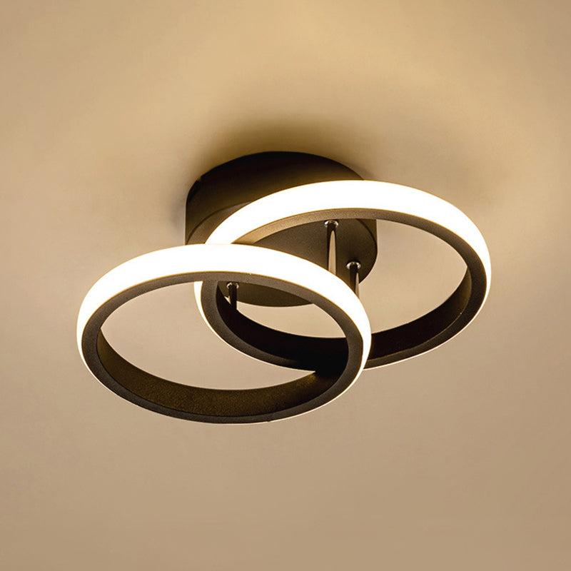 Geometric Semi Mount Lighting Simple Style Metal LED Aisle Semi Flush Light Fixture