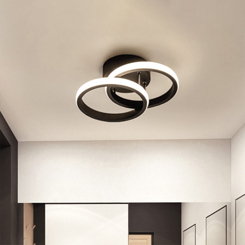Geometric Semi Mount Lighting Simple Style Metal LED Aisle Semi Flush Light Fixture