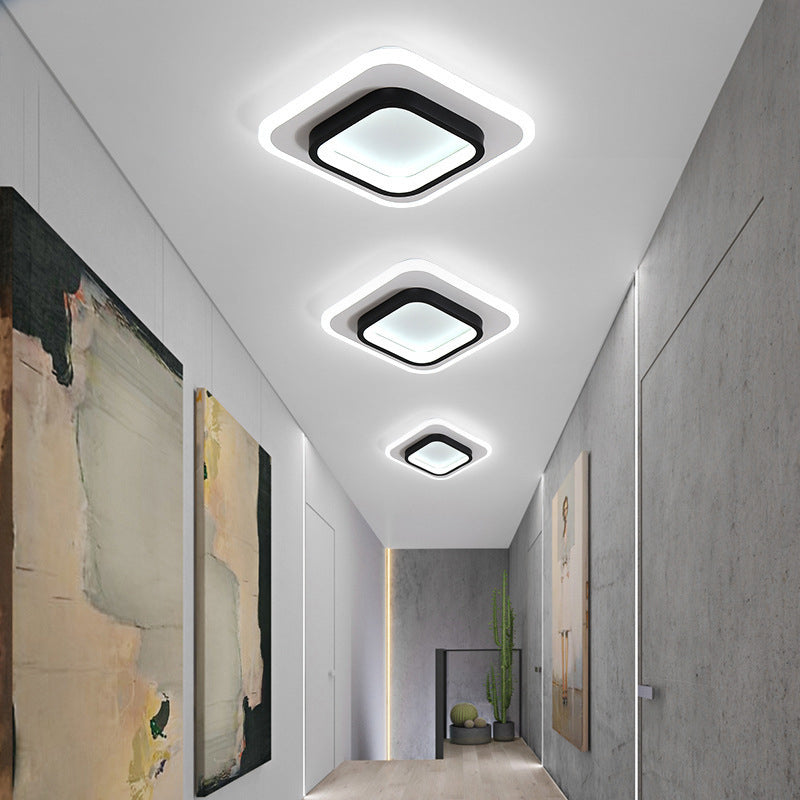 Geometrische gangpad inbouwlamp Acryl LED moderne inbouwplafondlamp in zwart-wit