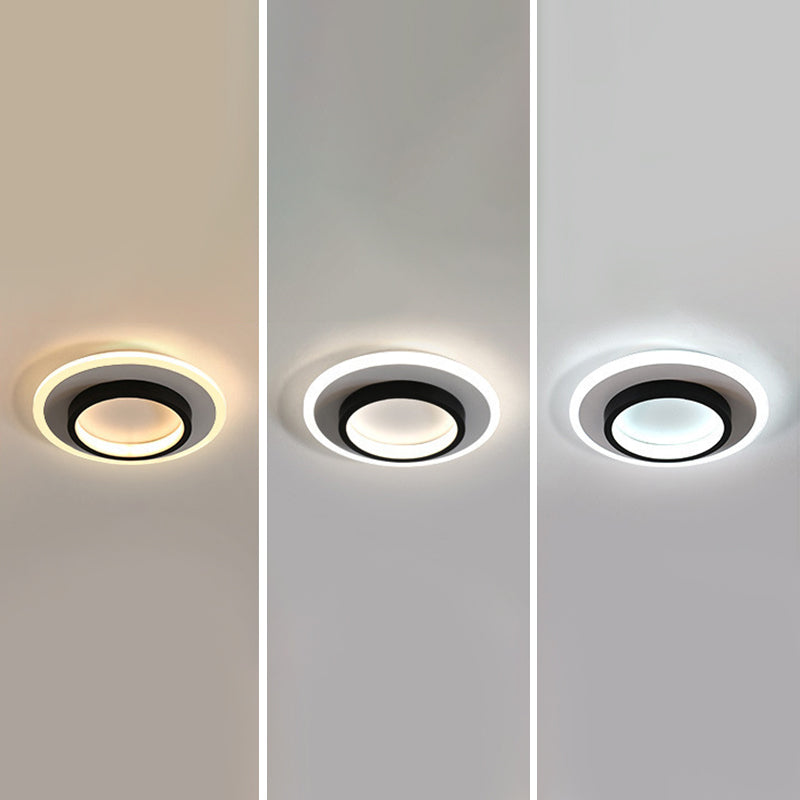 Geometrische gangpad inbouwlamp Acryl LED moderne inbouwplafondlamp in zwart-wit