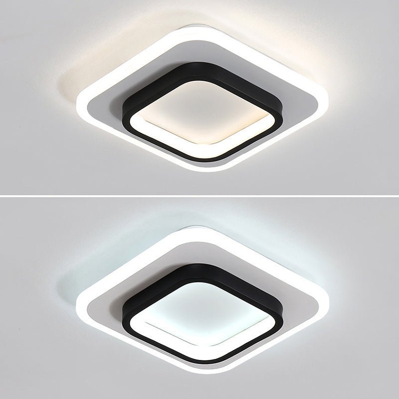 Geometrische gangpad inbouwlamp Acryl LED moderne inbouwplafondlamp in zwart-wit