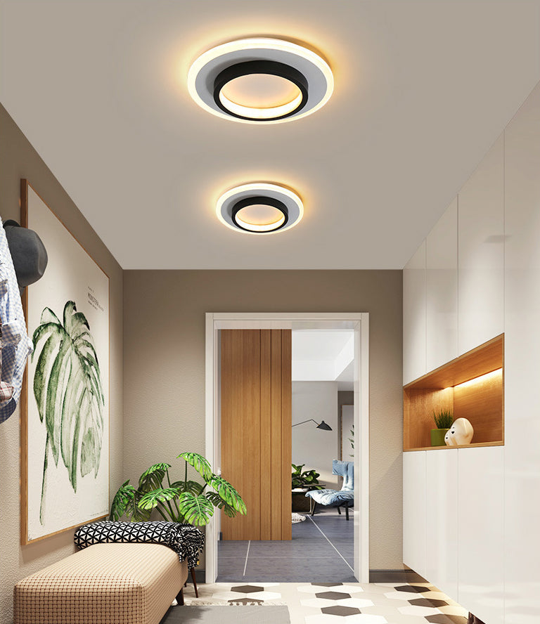 Geometrische gangpad inbouwlamp Acryl LED moderne inbouwplafondlamp in zwart-wit