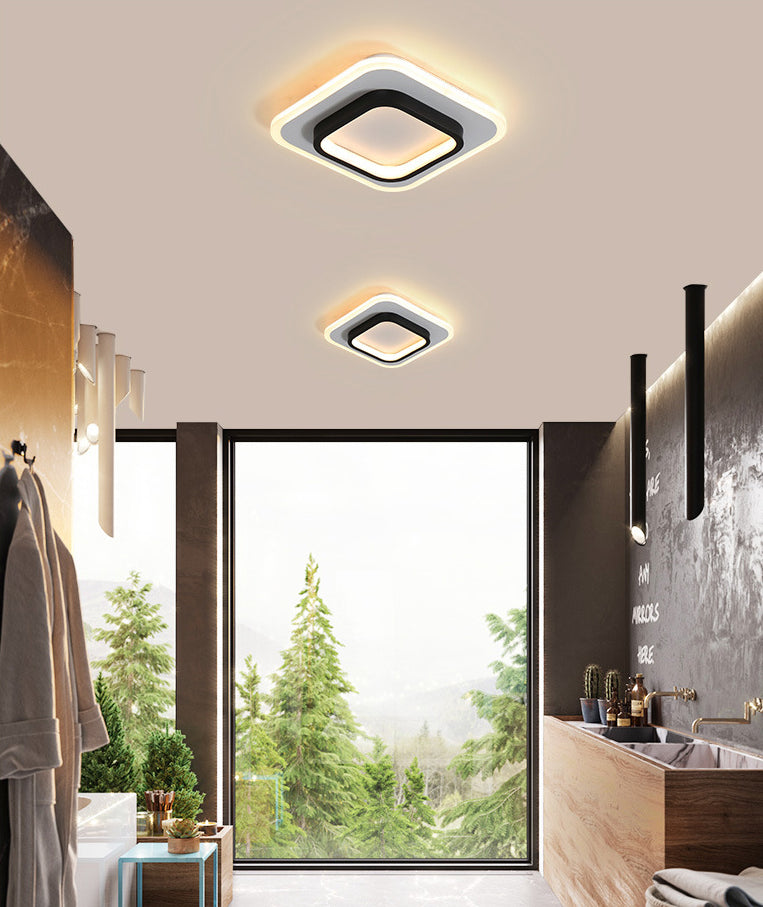 Simplicity Geometrical Flush Ceiling Light Fixture Acrylic LED Aisle Flush Mount Fixture