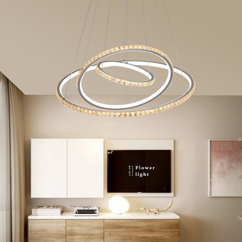 Lampada lampadina a 3 livelli Light Aibrowture Modern Crystal Gold Gold Soffio Light in 3 colori/Inner Calda esterna bianca esterna/Interna Bianca Calda esterna