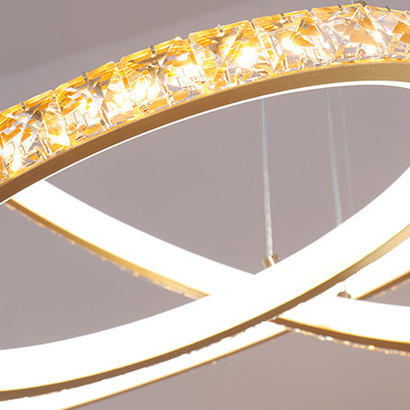 Lampada lampadina a 3 livelli Light Aibrowture Modern Crystal Gold Gold Soffio Light in 3 colori/Inner Calda esterna bianca esterna/Interna Bianca Calda esterna