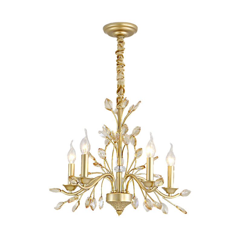 Candela K9 Crystal Pendant Chandelier Modernism 5/6/8 Bulbs Brass Hanging Light, 22 "/27.5" /31.5 "W