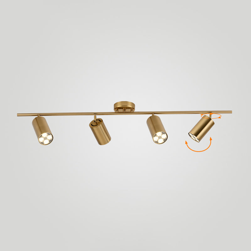 Ideas de iluminación sobre riel nórdico, guardarropa para el hogar, tienda de ropa comercial, fondo, foco dorado montado en superficie de pared