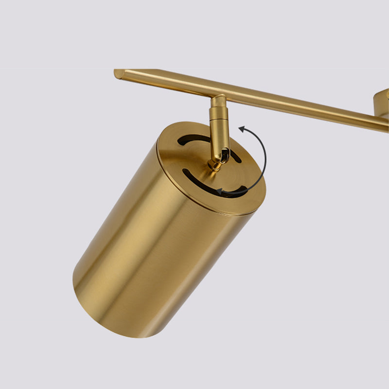 Ideas de iluminación sobre riel nórdico, guardarropa para el hogar, tienda de ropa comercial, fondo, foco dorado montado en superficie de pared