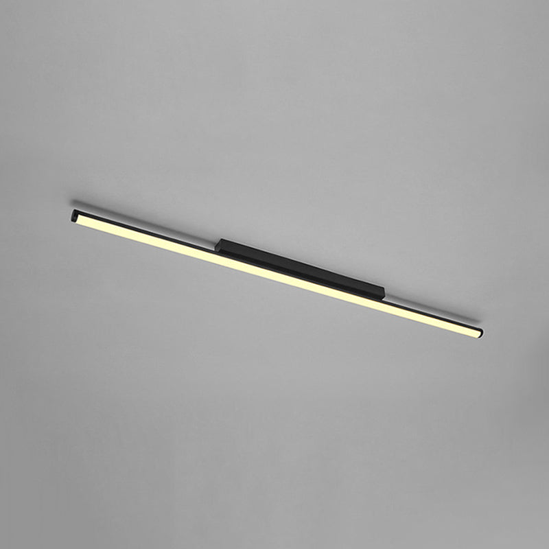 Linear Ceiling Mounted Fixture Minimalist Style LED Metal Close to Ceiling Lighting