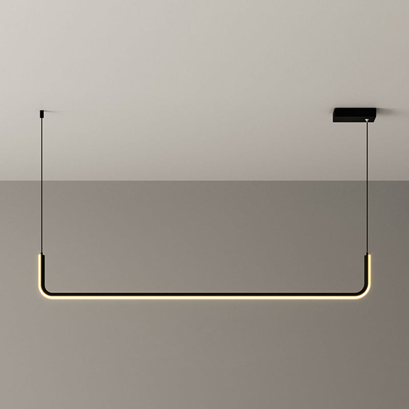 Tube Hanging Island Lights Fills d'éclairage de lustre en aluminium ultra-contemporain pour le restaurant