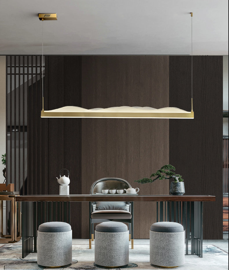 Wave Large Kitchen Pendant Lights Acrylic Modern Simplicity Island Chandelier Lights for Restaurant