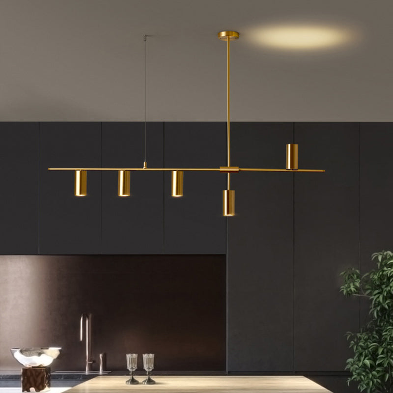 Cylinder Island Pendant Lights Ultra-Contemporary Metallic Island Pendant Lights for Restaurant