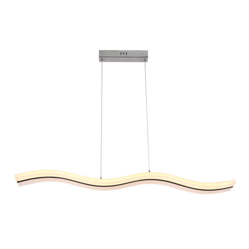 Wave Island Pendant Lights Modern Acrylic Chandelier Lighting Fixtures for Restaurant