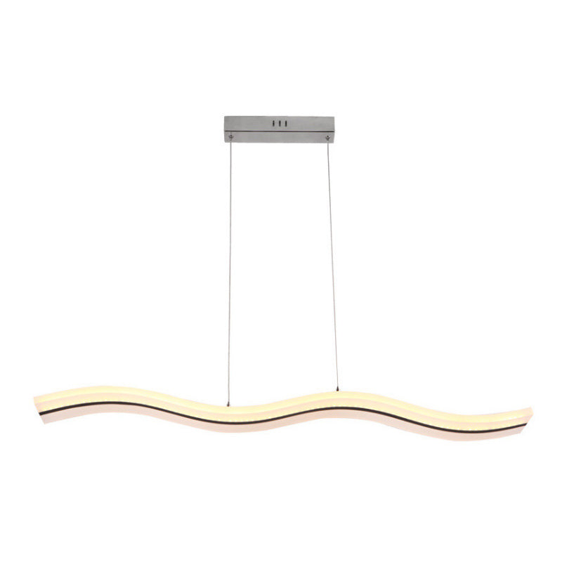 Pendante Wave Island Lights Assemblées d'éclairage de lustre en acrylique moderne pour le restaurant