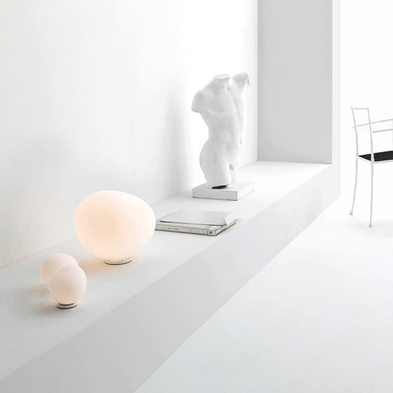 Modern Minimalist Style Spherical Table Lamp Glass 1 Light Table Light for Bedroom