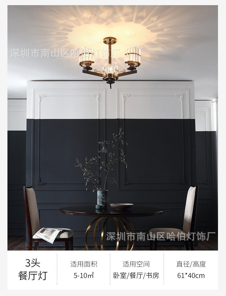 Modernism Sputnik Hanging Light 3/6/8 Heads Three Sided Crystal Rod Ceiling Chandelier in Black/Brass