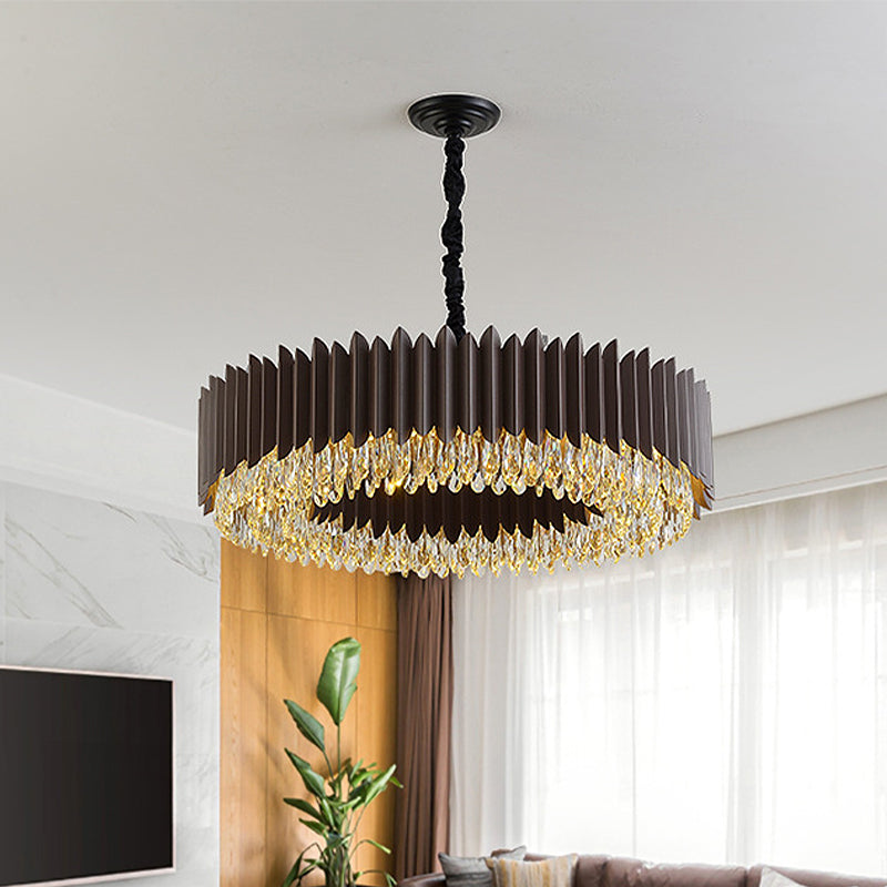 Chandelier de cristal rond