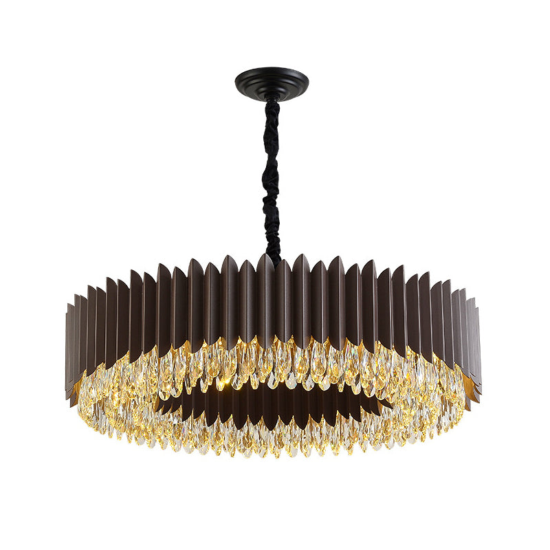 Chandelier de cristal rond