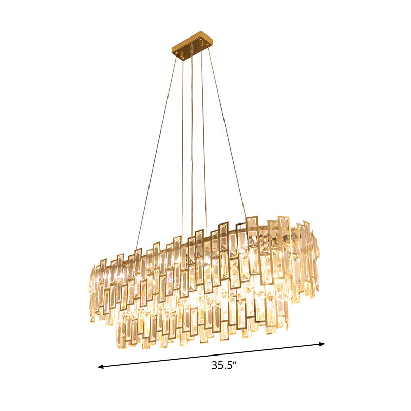 10 koppen rechthoekig kristal plafondlamp goud eetkamer kroonluchter hanglampje