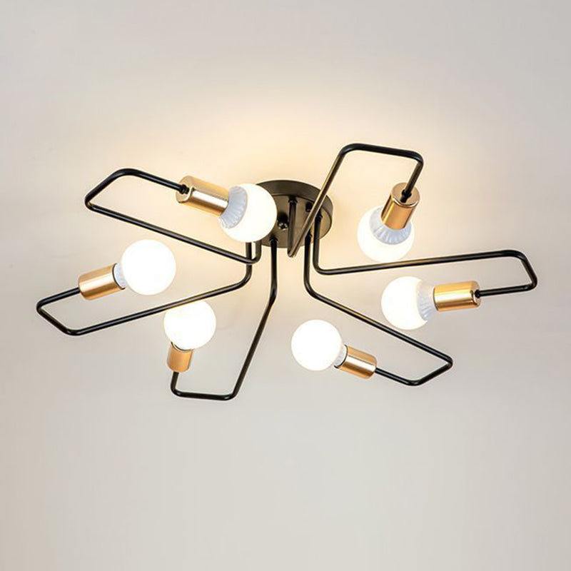Moderne zichtbare lamp, semi-inbouwplafondverlichting, metaal, semi-inbouw