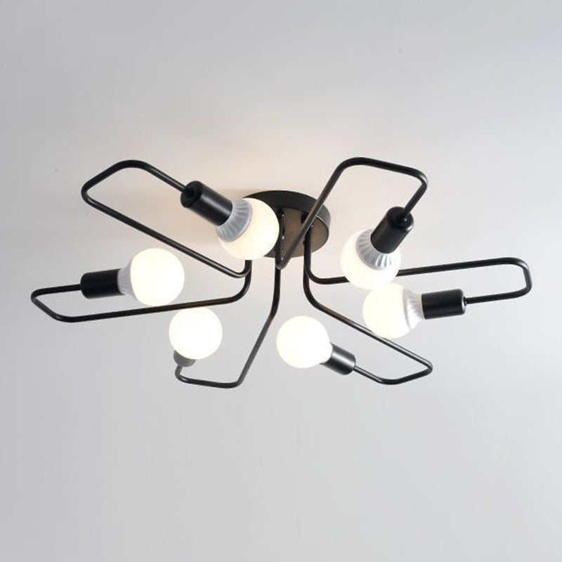 Moderne zichtbare lamp, semi-inbouwplafondverlichting, metaal, semi-inbouw