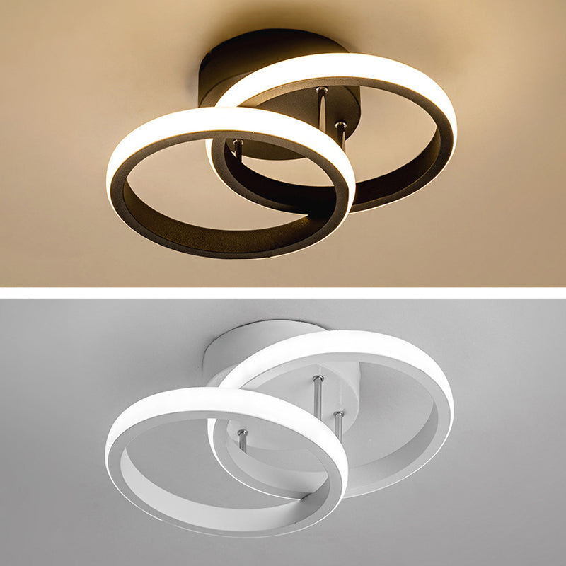Overlapping Semi Flush Light Fixtures Modern Acrylic Semi Flush