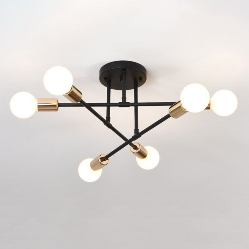 Blootgestelde lamp Semi-inbouw kroonluchter Industrieel Metaal Semi-inbouwlicht