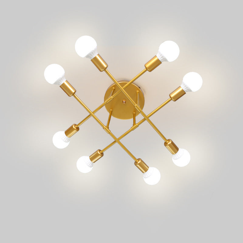 Blootgestelde lamp Semi-inbouw kroonluchter Industrieel Metaal Semi-inbouwlicht