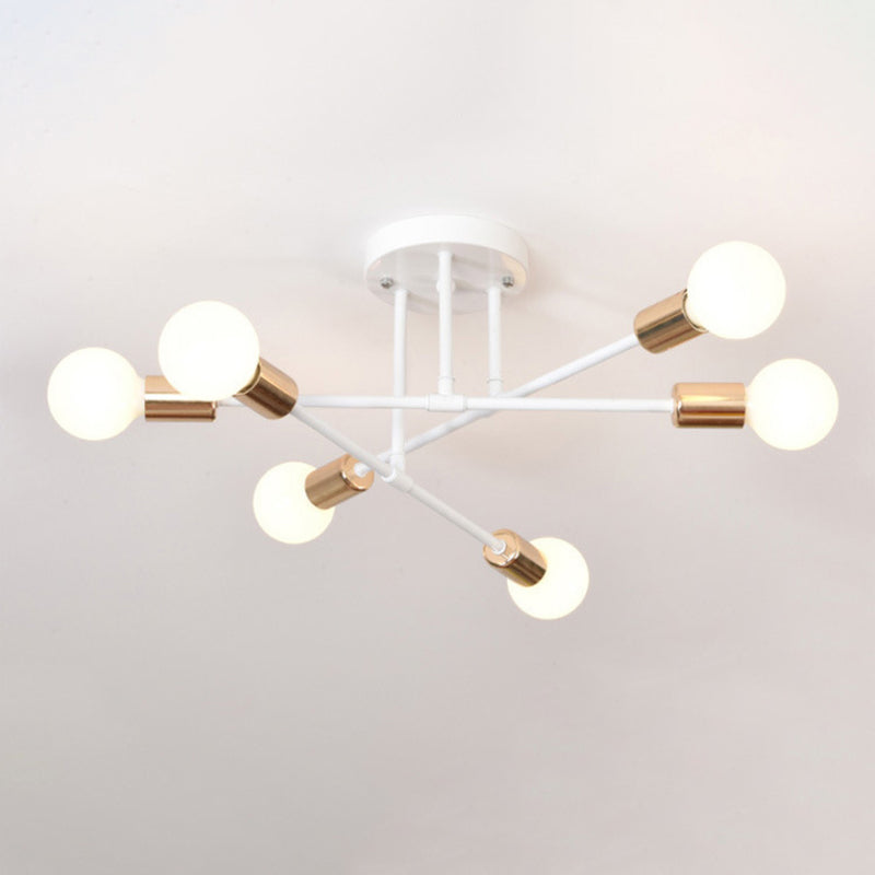 Blootgestelde lamp Semi-inbouw kroonluchter Industrieel Metaal Semi-inbouwlicht