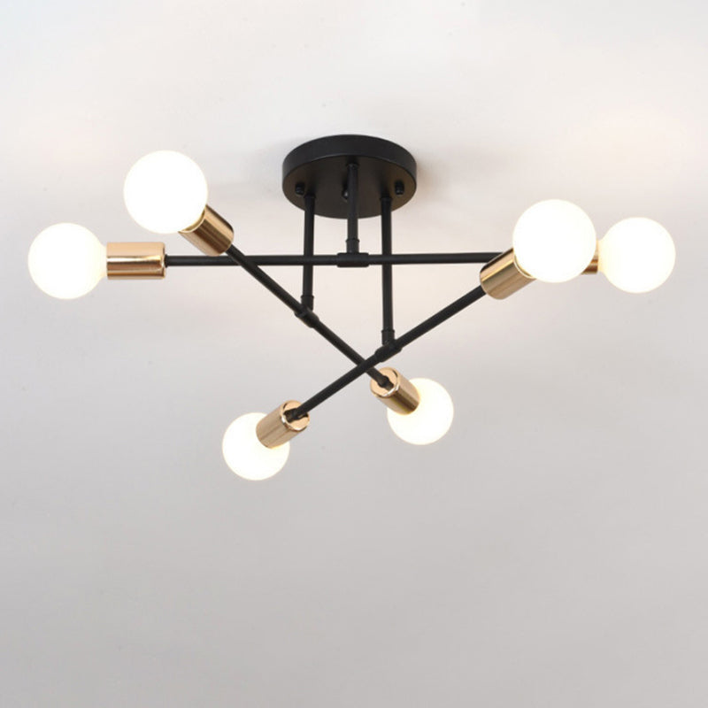 Blootgestelde lamp Semi-inbouw kroonluchter Industrieel Metaal Semi-inbouwlicht