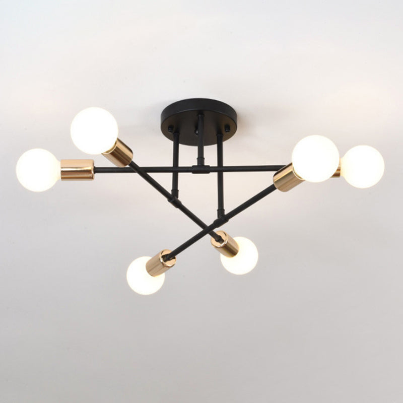 Blootgestelde lamp Semi-inbouw kroonluchter Industrieel Metaal Semi-inbouwlicht