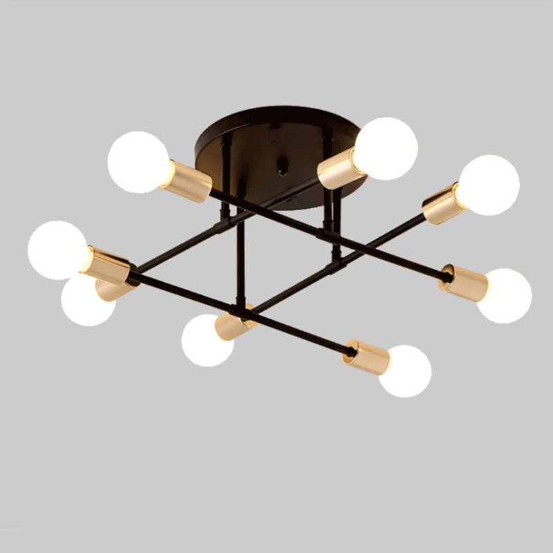 Blootgestelde lamp Semi-inbouw kroonluchter Industrieel Metaal Semi-inbouwlicht