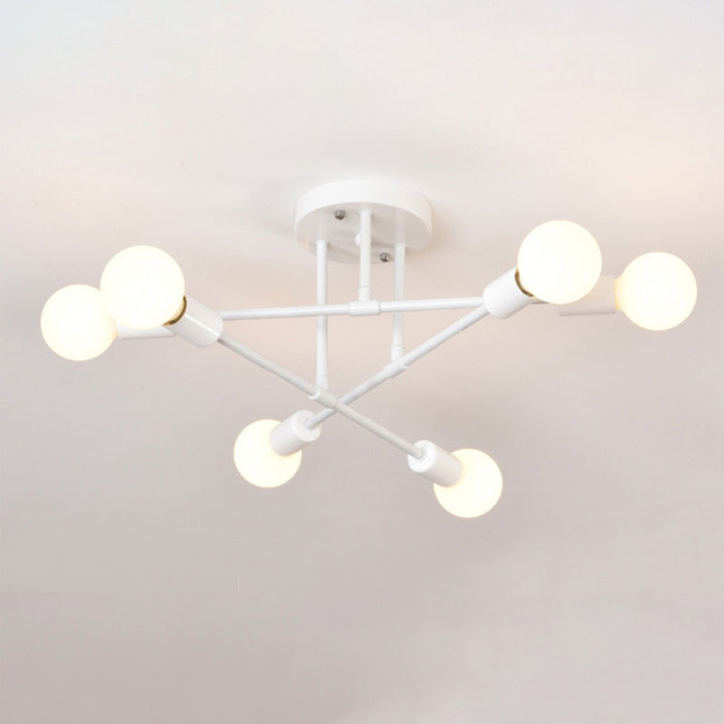 Blootgestelde lamp Semi-inbouw kroonluchter Industrieel Metaal Semi-inbouwlicht