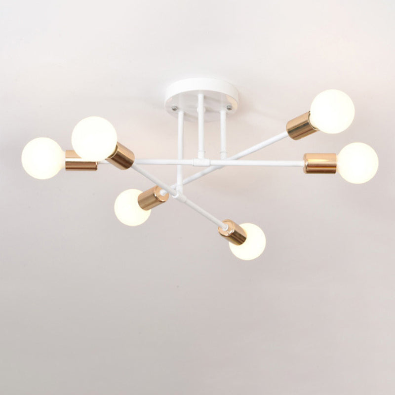 Blootgestelde lamp Semi-inbouw kroonluchter Industrieel Metaal Semi-inbouwlicht