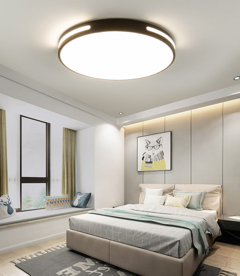 360° surroundverlichting Ronde LED-plafondlamp Modern minimalisme Metalen opengewerkte randen Inbouwlamp voor studeerkamer