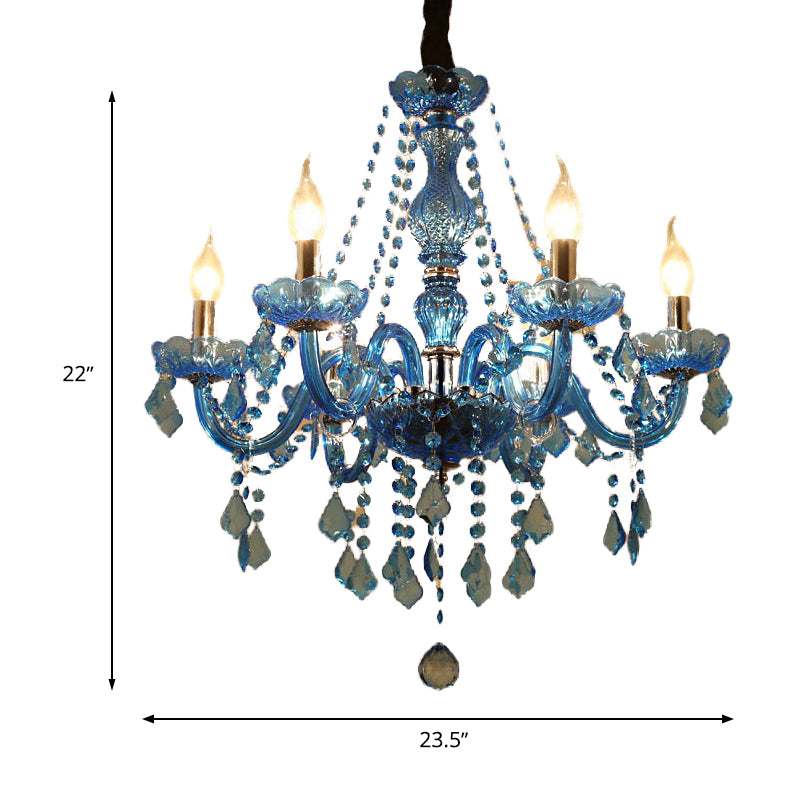 Candela/campana Crystal Crystal lampadario modernismo 6/18 lampadine blu luce sospesa con ombra/ombretta, 23,5 "/37,5"