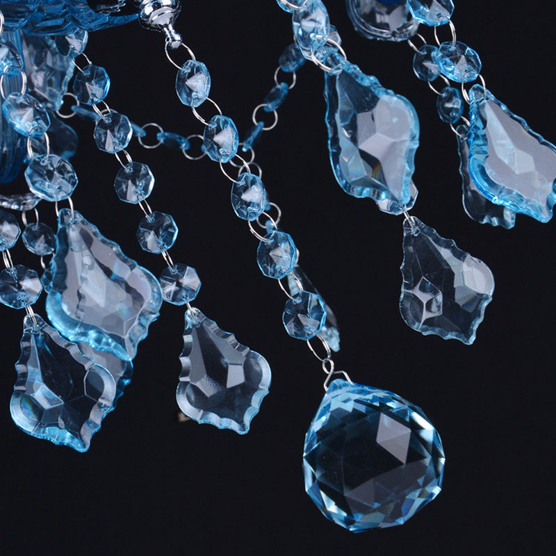 Candela/campana Crystal Crystal lampadario modernismo 6/18 lampadine blu luce sospesa con ombra/ombretta, 23,5 "/37,5"