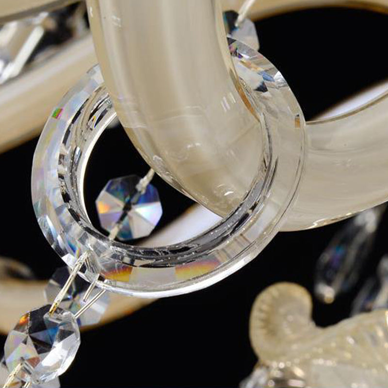 Lámpara de techo tostado para la lámpara de la vela de cristal facetado 23.5 "/27.5" /37.5 "W