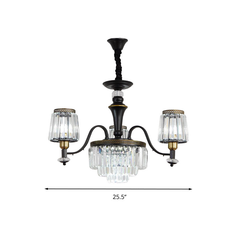 Lampaggio del lampadario Nero Sputnik Moderna 8/10/12 Luci di cristallo a bordo della lampada appesa, 33,5 "/37,5"/39 "