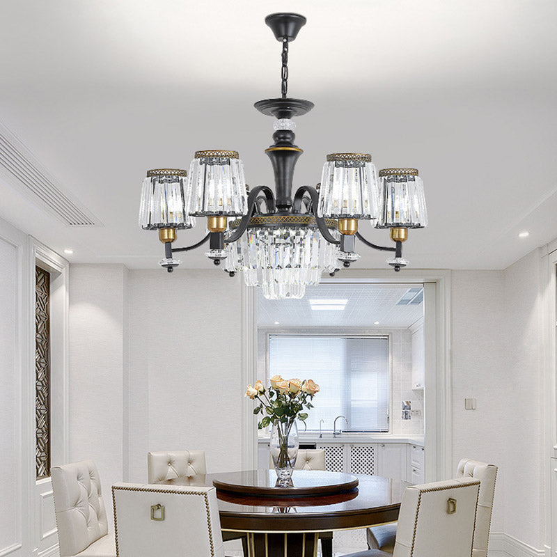 Lampaggio del lampadario Nero Sputnik Moderna 8/10/12 Luci di cristallo a bordo della lampada appesa, 33,5 "/37,5"/39 "