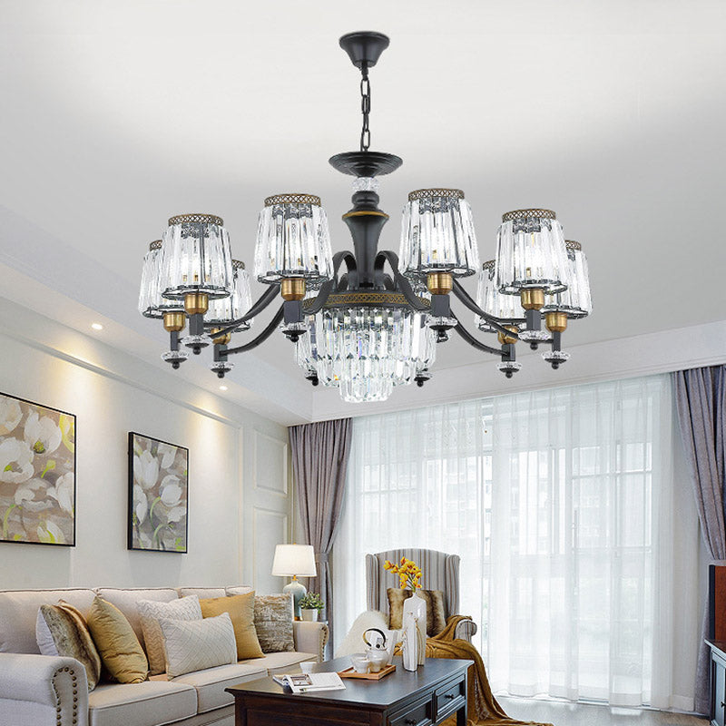 Lampaggio del lampadario Nero Sputnik Moderna 8/10/12 Luci di cristallo a bordo della lampada appesa, 33,5 "/37,5"/39 "