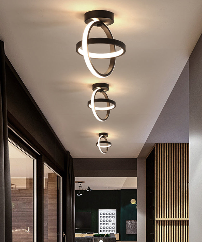 Geometric Lines Simplicity LED Ceiling Light Nordic Style Mini Bedroom Aisle Flush Mount Lighting Fixture