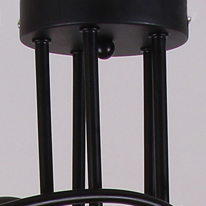 Luminaria de techo de montaje semiempotrado con bombilla expuesta industrial Luminaria de techo de montaje semiempotrado de metal en acabado negro