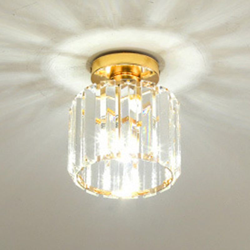 5.9 Inches Wide Mini Crystal Ceiling Light Single Bulb Modern Lighting Fixture for Fitting Room